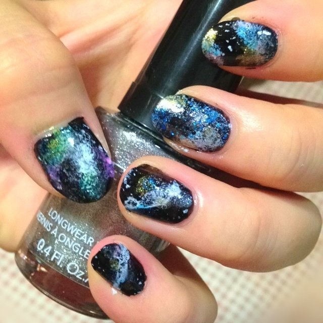 秋 ハンド ラメ ブラック マニキュア Mayayan1019のネイルデザイン No ネイルブック