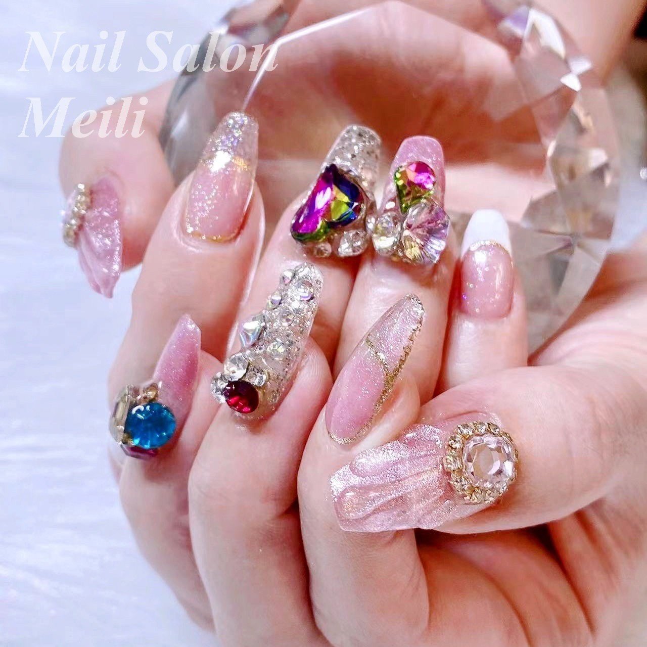 オールシーズン ハンド ミディアム クリア ピンク Nail Salon Meili 埼玉日進のネイルデザイン No ネイルブック