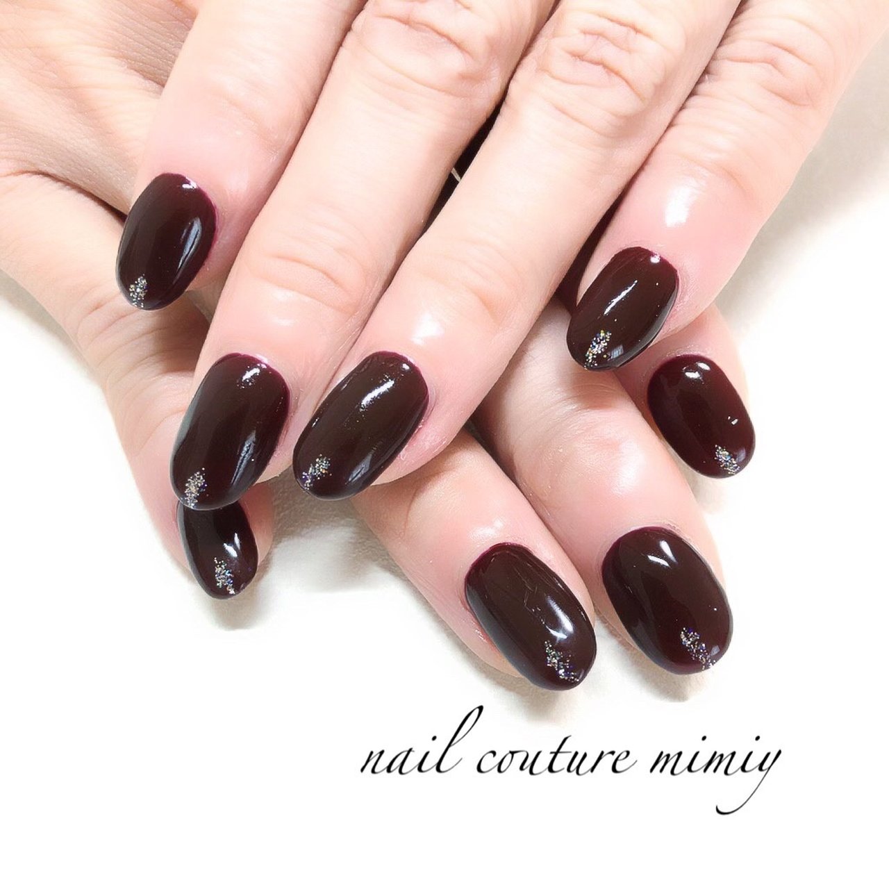 オールシーズン ハンド シンプル ボルドー ジェルネイル Nail Couture Mimiyのネイルデザイン No ネイルブック