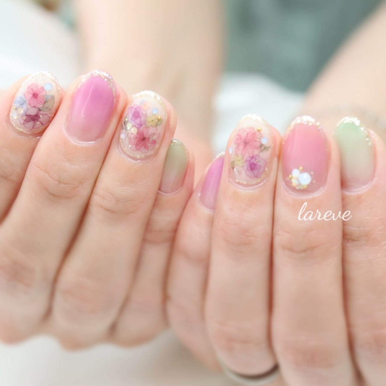 春 夏 秋 冬 ピンク ネイルサロン ラレーヴのネイルデザイン No ネイルブック