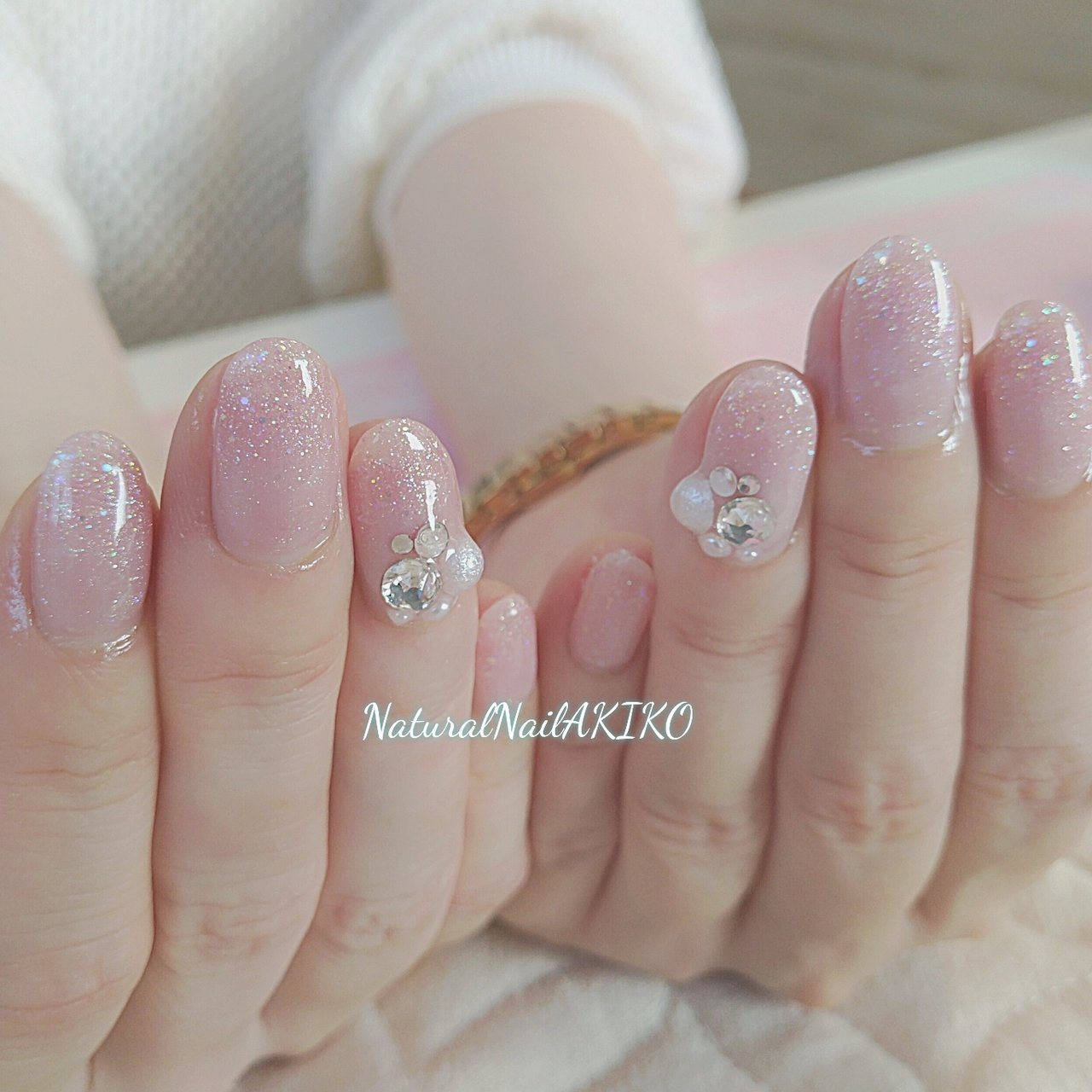 夏 ハンド ラメ キラキラ クリア Nail Akikoのネイルデザイン No ネイルブック