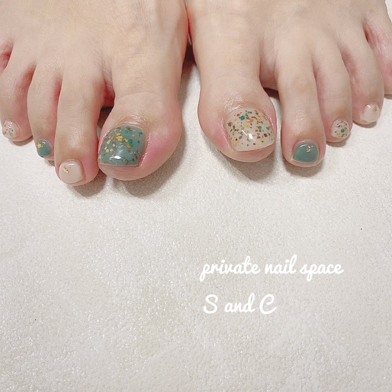 夏 オールシーズン 海 リゾート フット Private Nail Space S And Cのネイルデザイン No ネイルブック