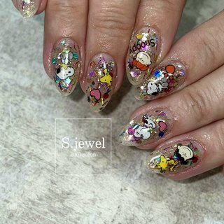 22年 新着順 ラメ スヌーピーのネイルデザイン ネイルブック