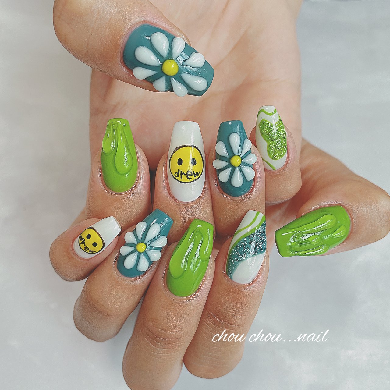 夏/ハンド/3D/ぷっくり/個性派 - nail salon ChouChouのネイルデザイン  