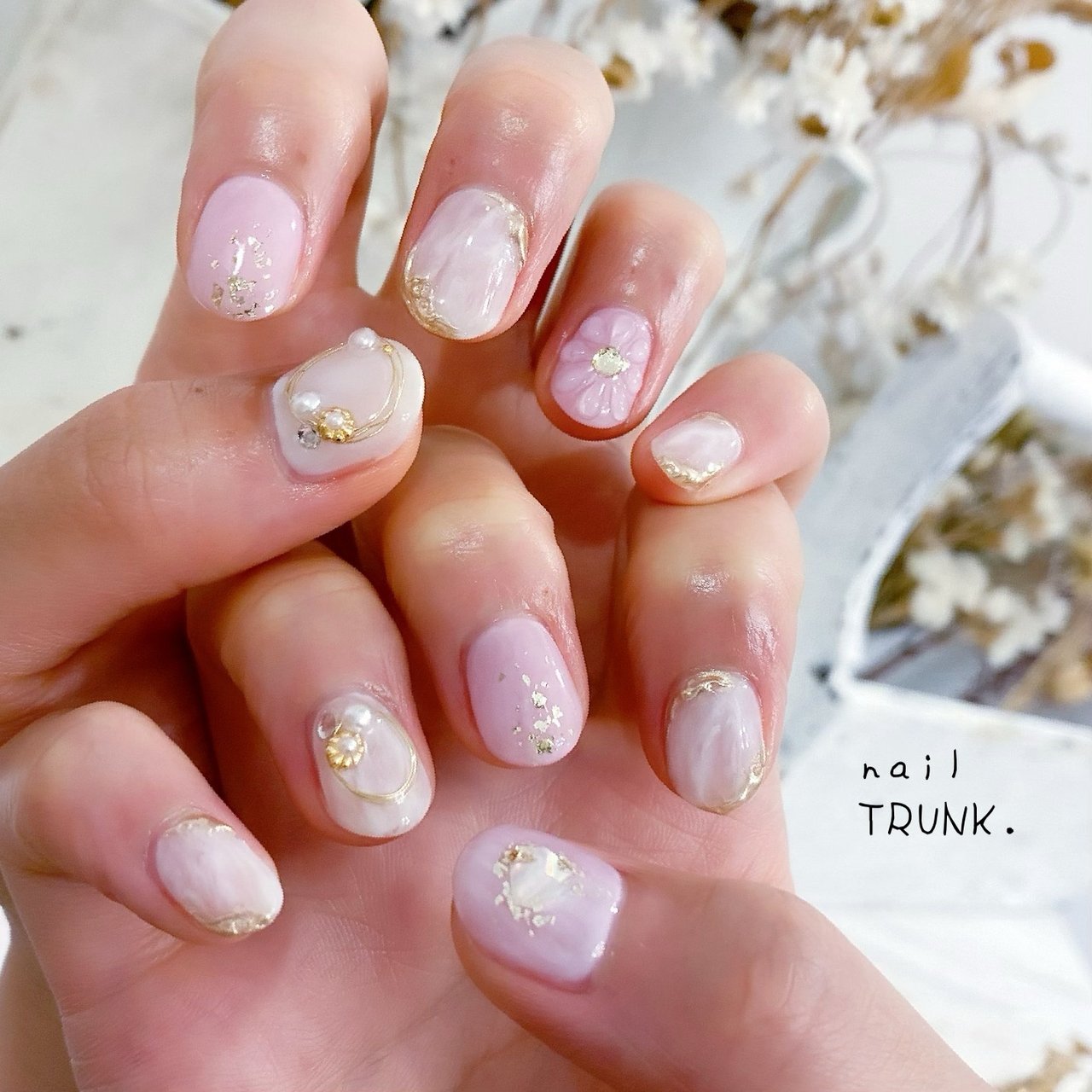 ブライダル ハンド フラワー ミラー ワイヤー Nail Trunkのネイルデザイン No ネイルブック