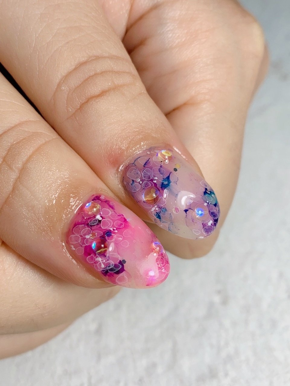 フラワー ピンク ブルー パープル Un Sourireのネイルデザイン No ネイルブック