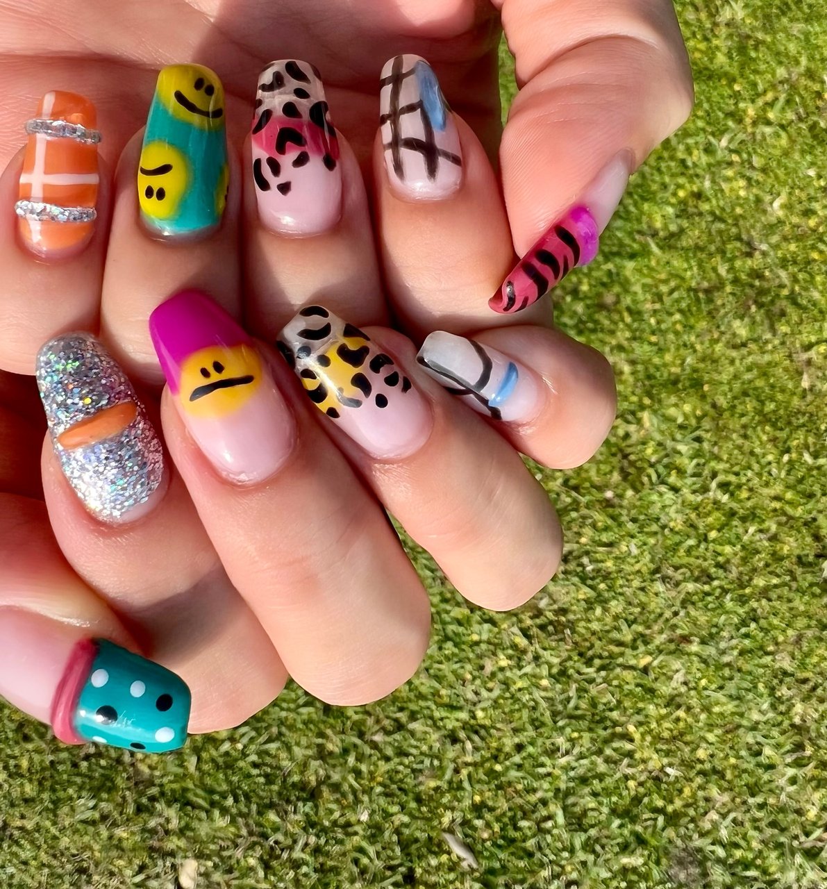 ハンド/ラメ/アニマル柄/チェック/レオパード - miuluのネイルデザイン