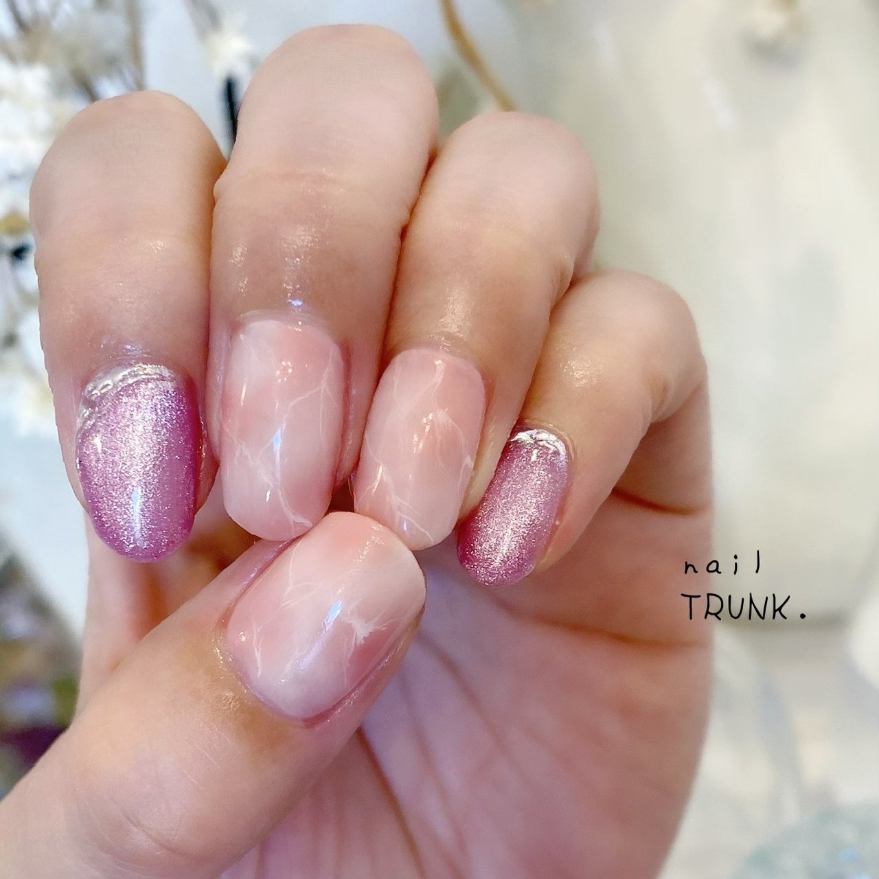 オールシーズン ハンド 大理石 マグネット ミラー Nail Trunkのネイルデザイン No ネイルブック