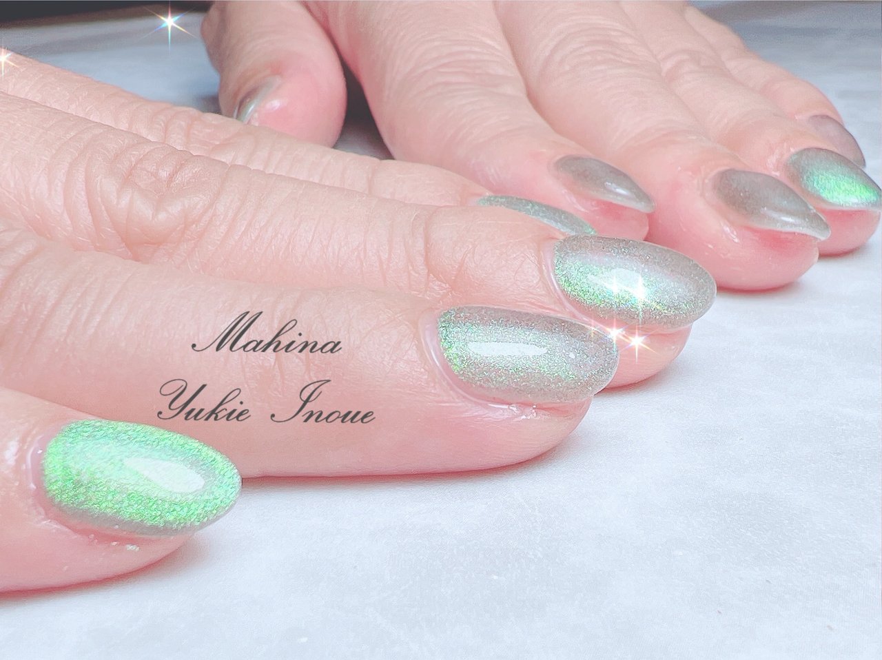 マグネット/グリーン - NailSalonMAHINAのネイルデザイン[No.7401221