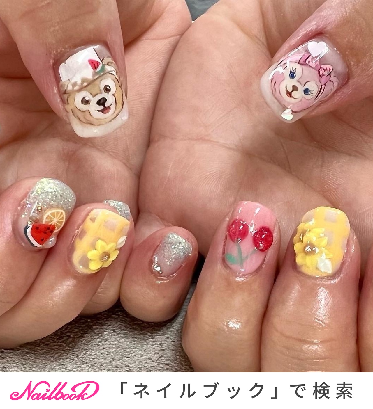 おすすめ順 スクエアオフ ダッフィーのネイルデザイン ネイルブック