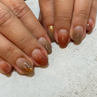 茶色ネイルのネイルデザイン ネイルブック