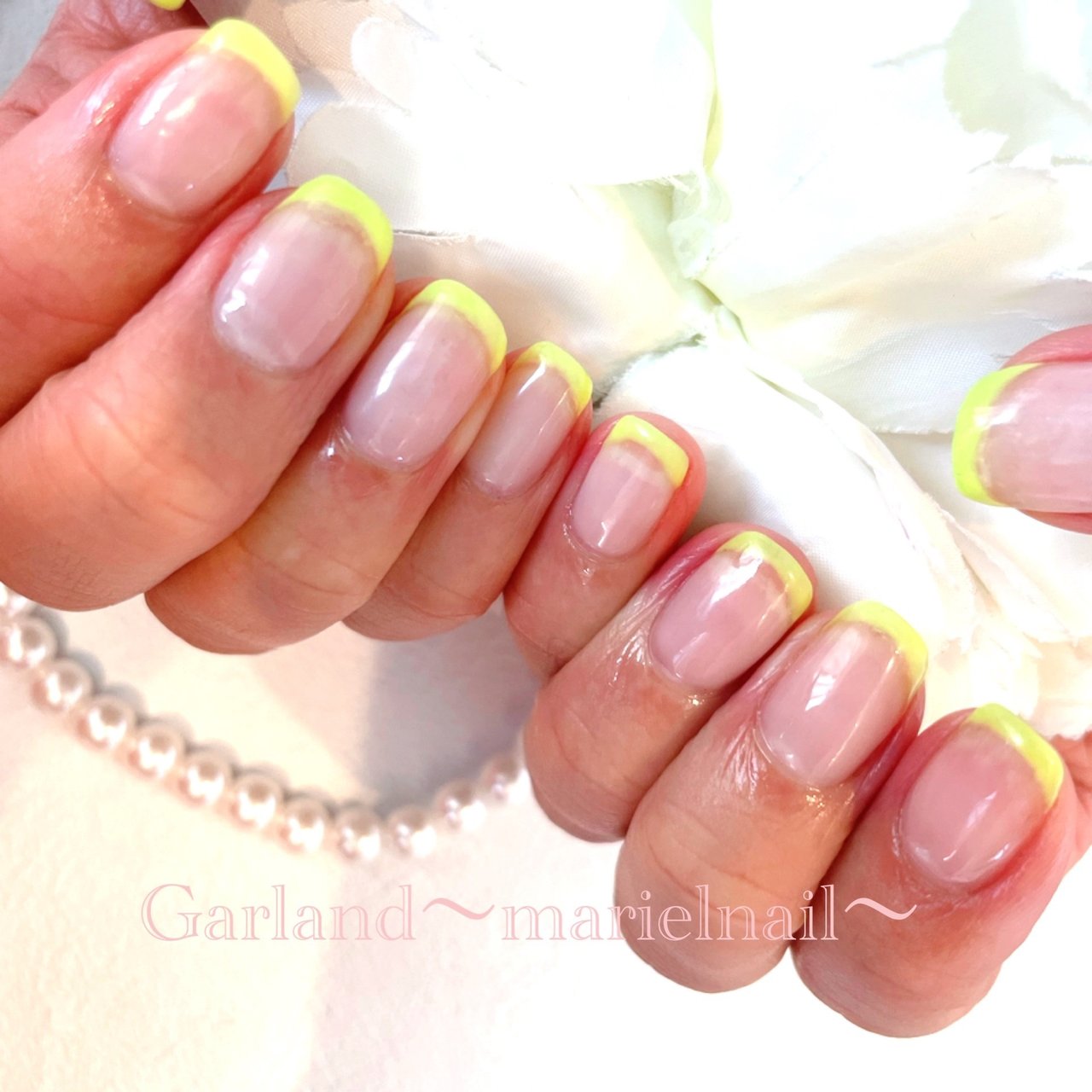 夏 海 リゾート ハンド フレンチ Garland Marielnailのネイルデザイン No ネイルブック