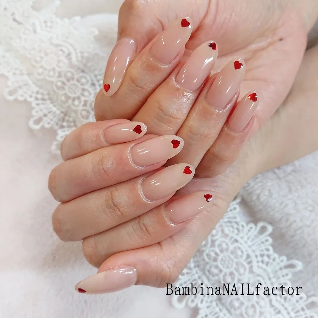 夏 オールシーズン ハンド ハート ロング Bambinanailfactorkiyokoのネイルデザイン No ネイルブック