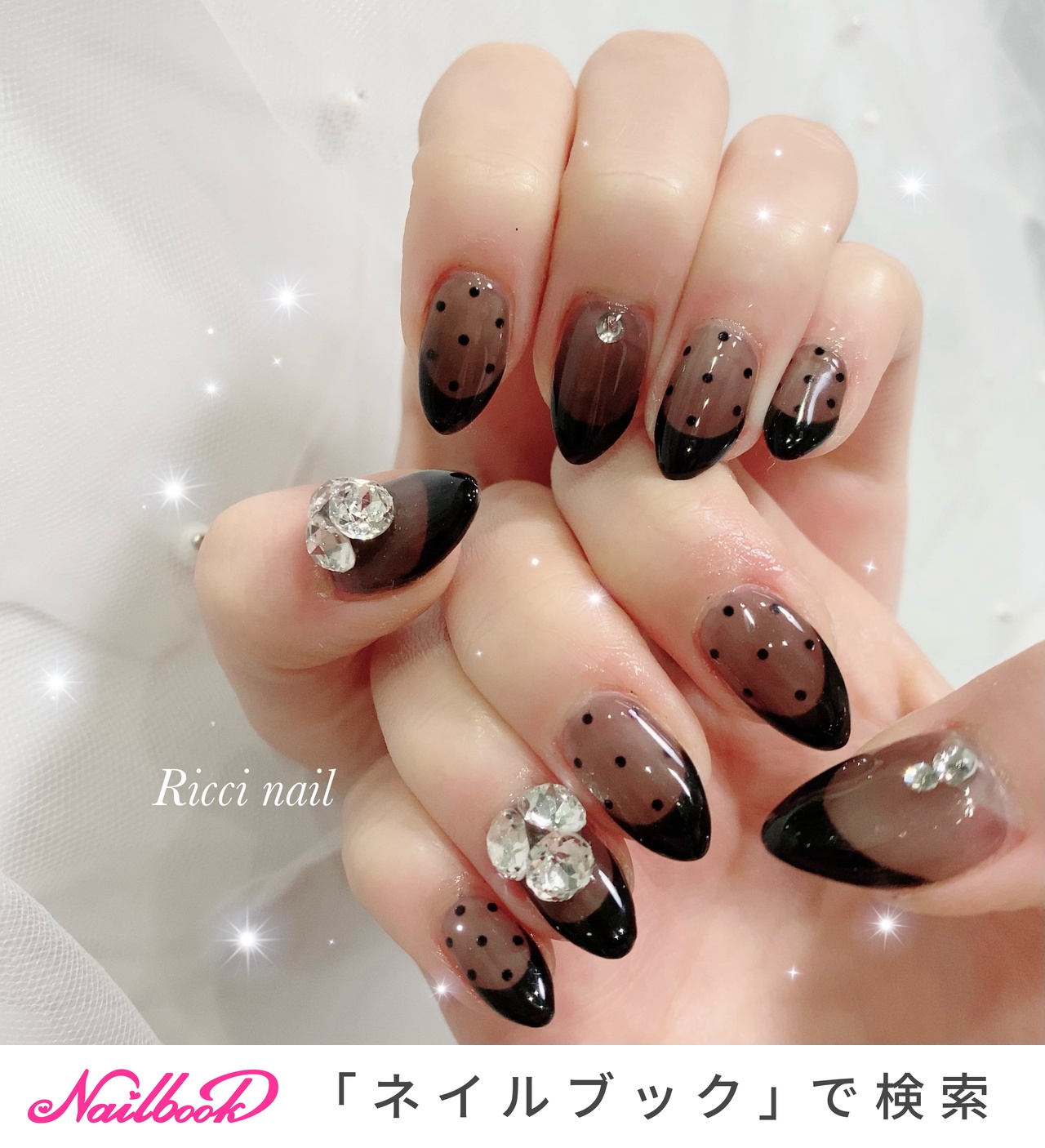 人気順｜ブラック(黒)/#Vカットネイルのネイルデザイン｜ネイルブック
