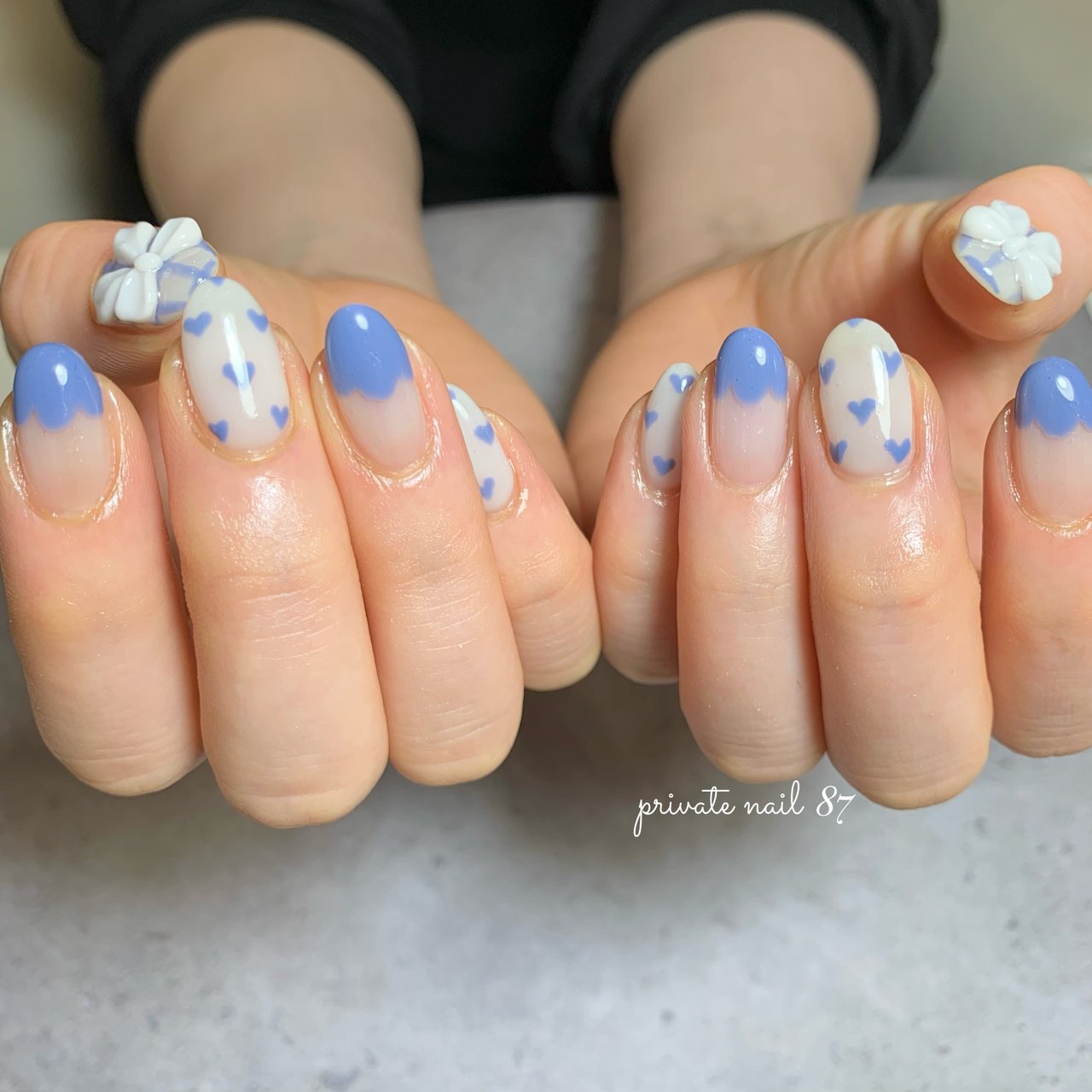 オールシーズン/ハンド/チェック/ハート/3D - makiのネイルデザイン[No