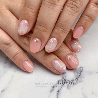 冬 押し花のネイルデザイン ネイルブック