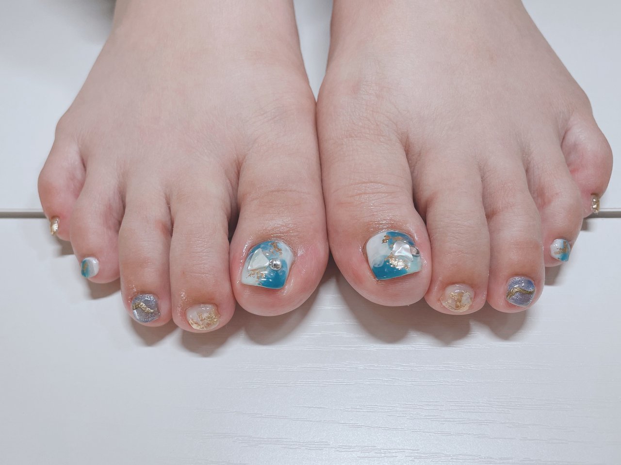 夏 七夕 海 リゾート フット Simple Nail 鈴のネイルデザイン No ネイルブック