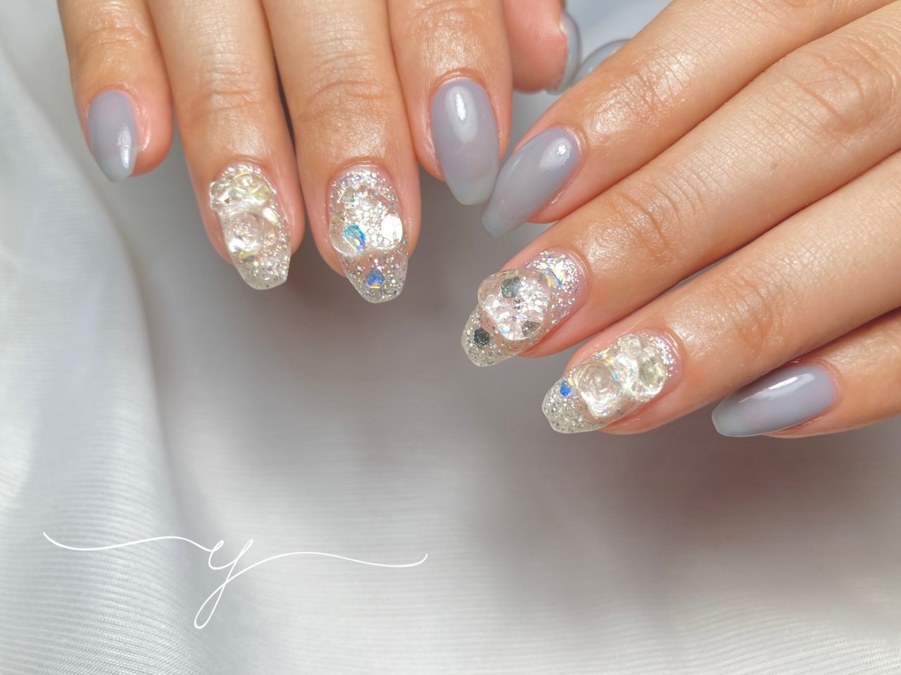 夏 オールシーズン ハンド ラメ ワンカラー Nail Salon Yのネイルデザイン No ネイルブック