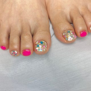 夏 シェル 派手ネイルのネイルデザイン ネイルブック
