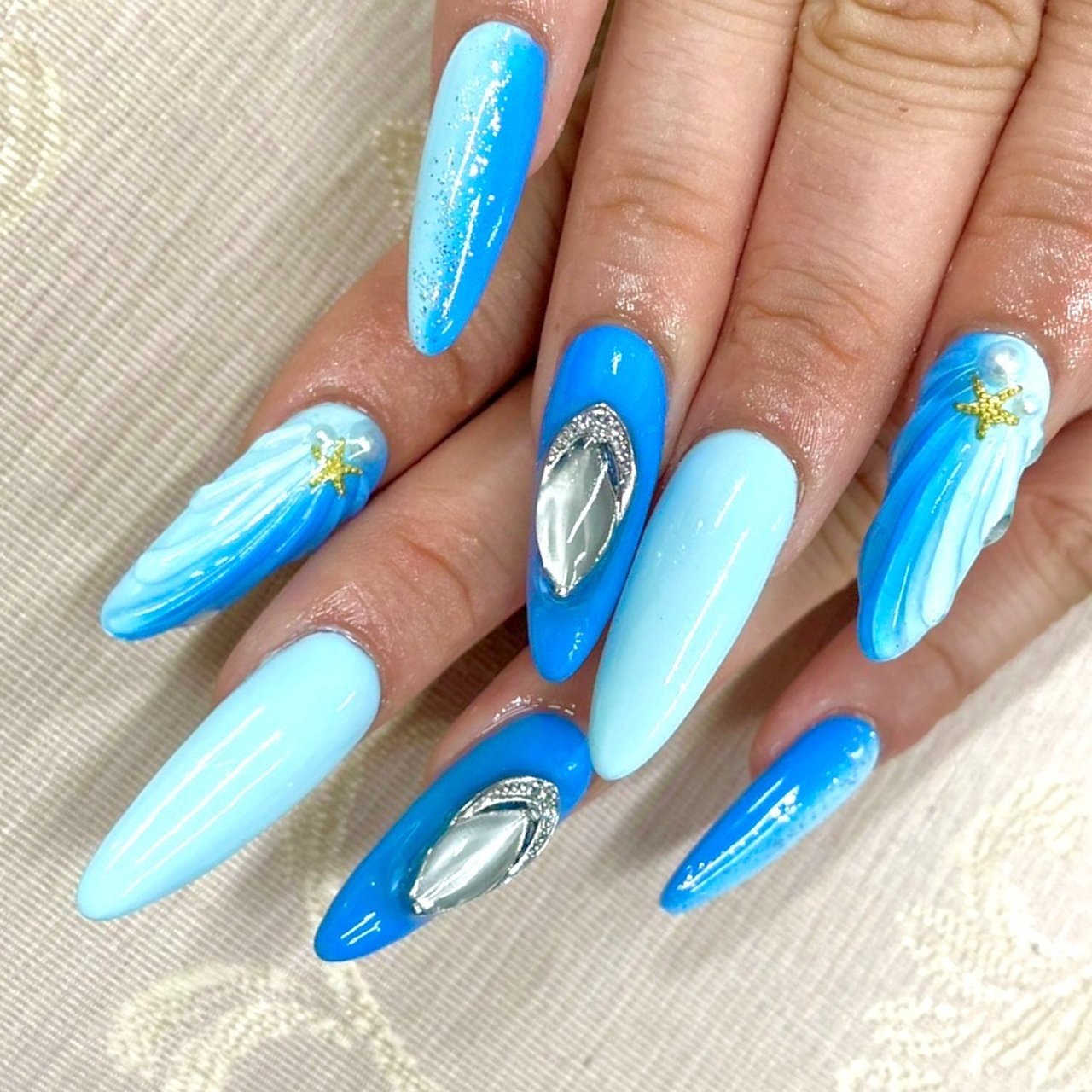 夏 リゾート ブライダル パーティー ハンド Nb2349ed32b4bのネイルデザイン No ネイルブック