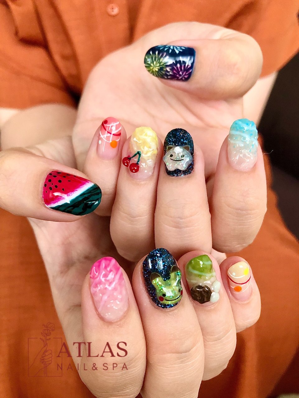 夏 旅行 海 女子会 ハンド Private Salon Atlas アトラス のネイルデザイン No ネイルブック