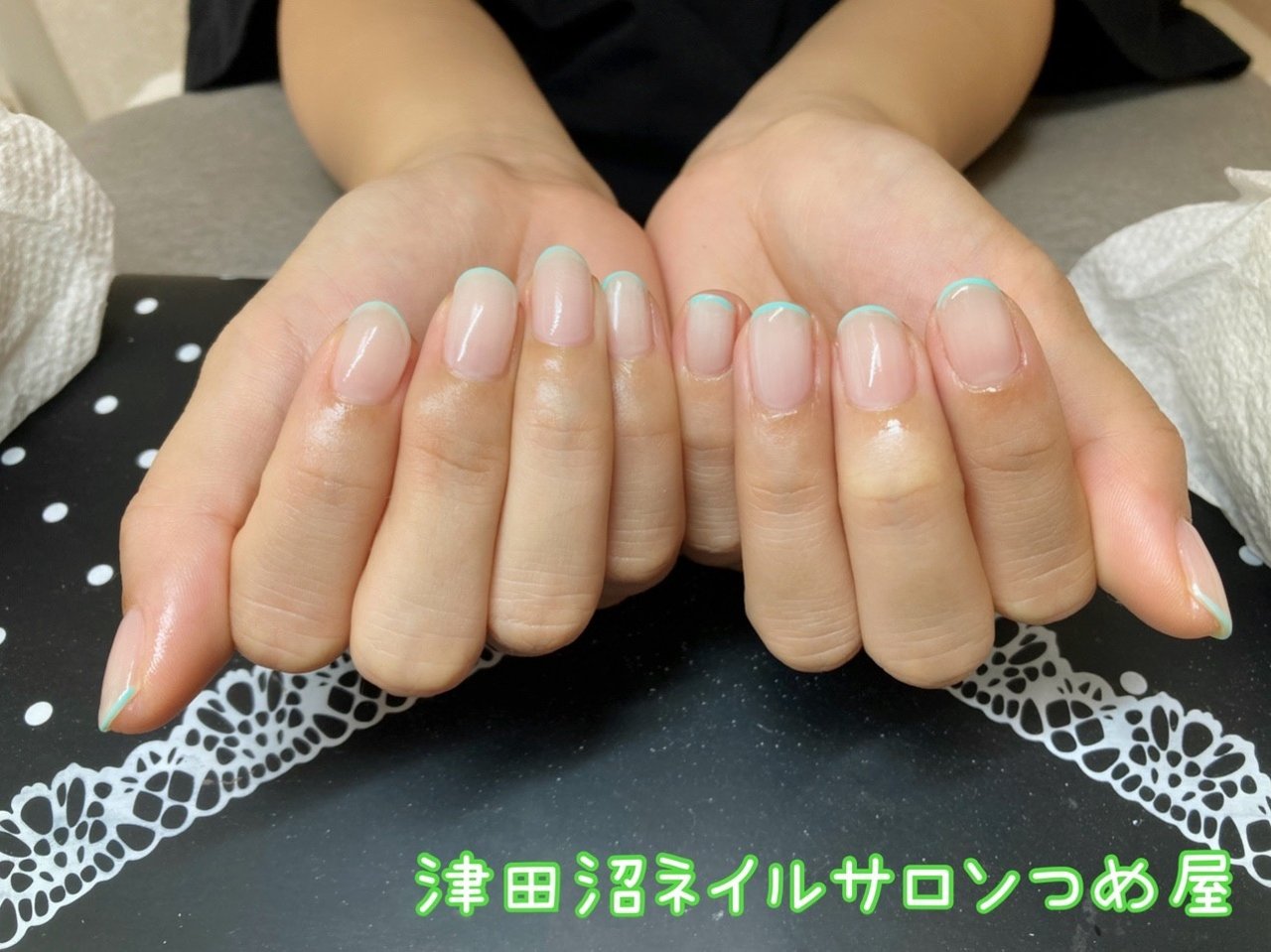 夏 オールシーズン ハンド フレンチ ミディアム 津田沼ネイルサロンつめ屋のネイルデザイン No ネイルブック