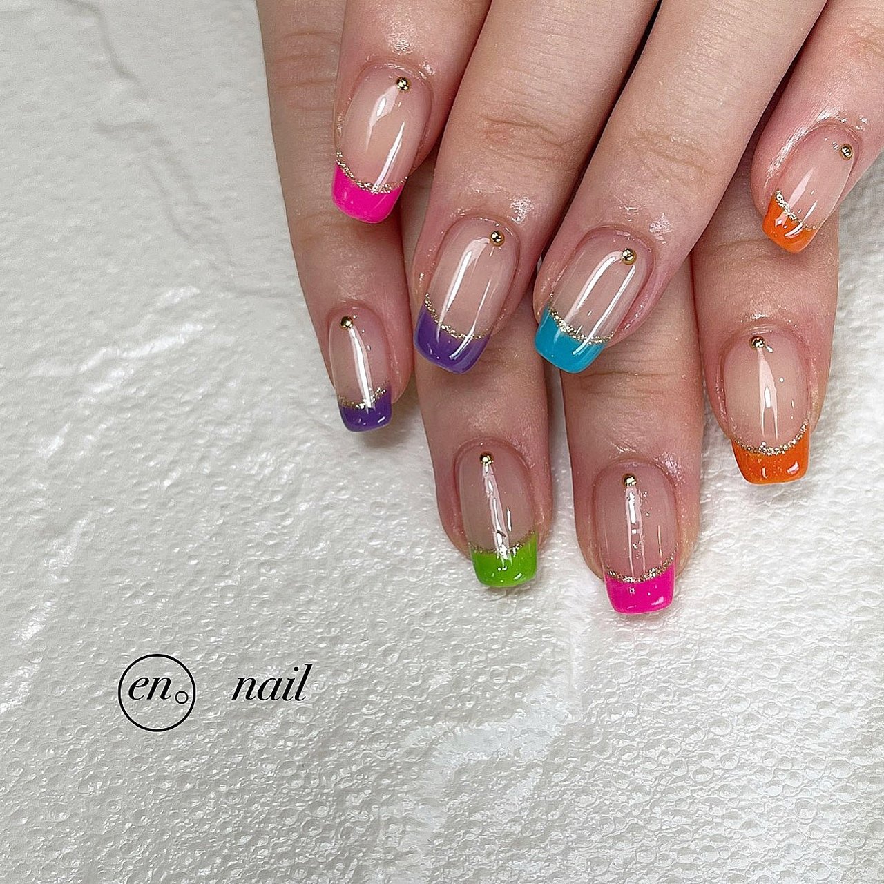 夏 オールシーズン ハンド フレンチ スクエアオフ Mikiejmのネイルデザイン No ネイルブック