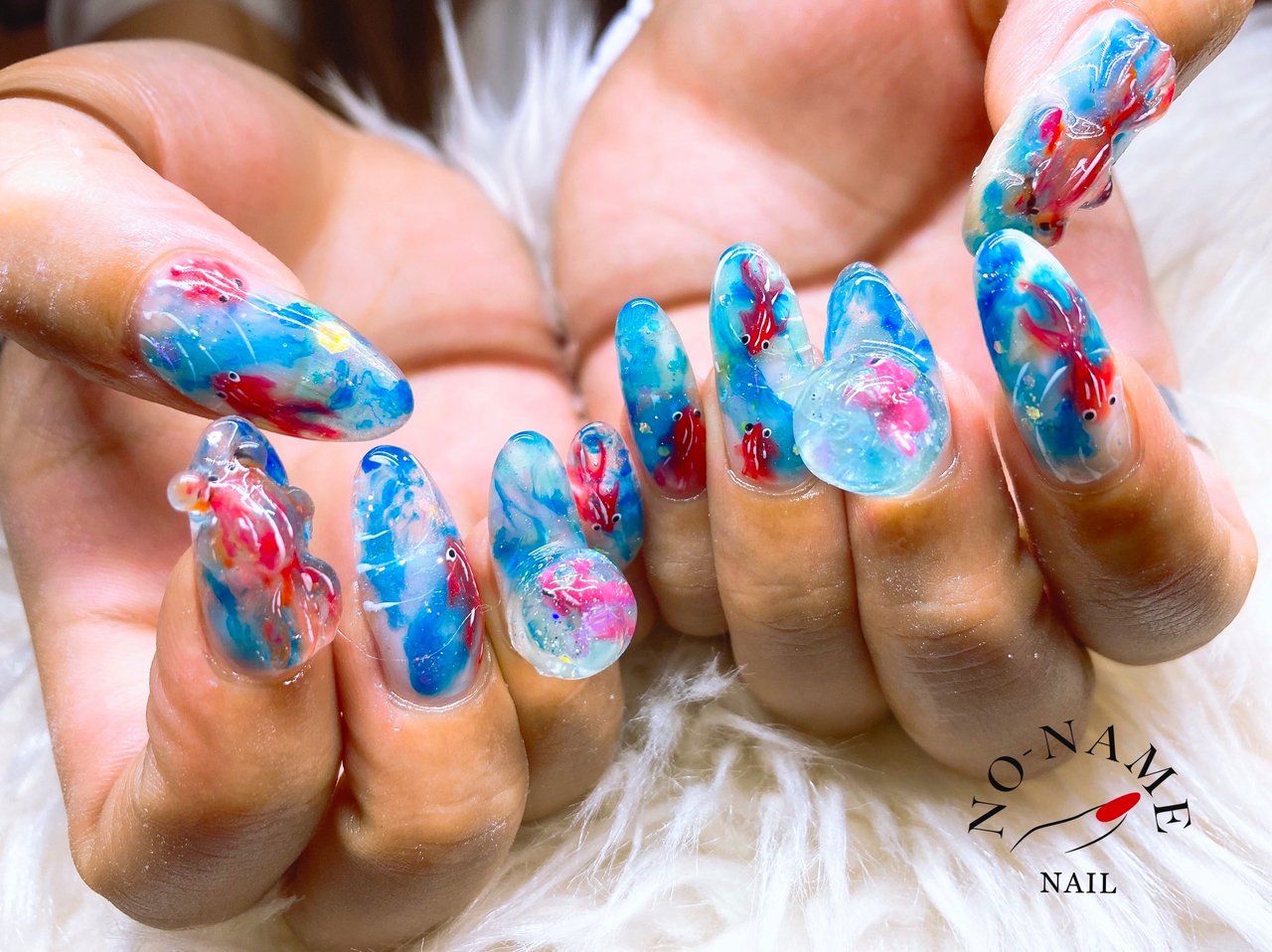 夏/ハンド/3D/ロング/ポイント - sonomiのネイルデザイン[No.7413476