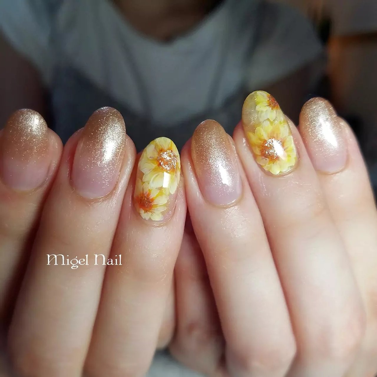 夏 リゾート 浴衣 オフィス グラデーション Migel Nailのネイルデザイン No ネイルブック