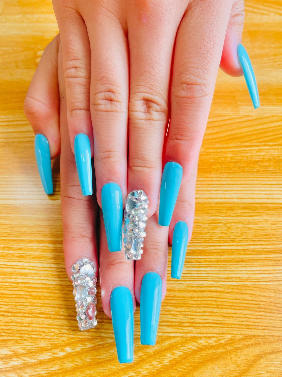 ハンド/ロング/水色 - N3♡NAILのネイルデザイン[No.7419352]｜ネイル