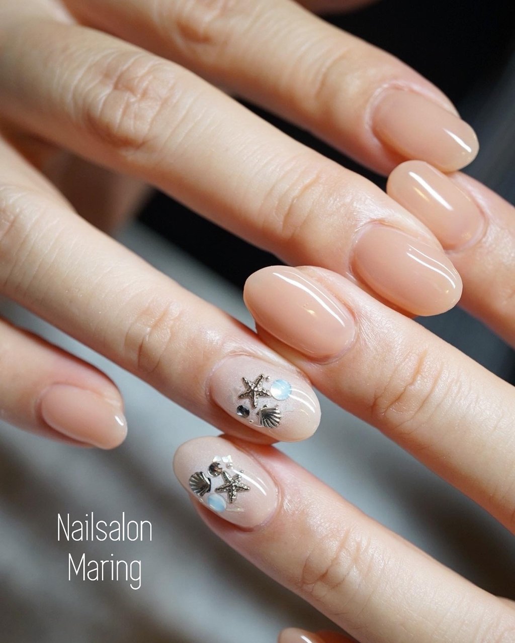夏 オフィス ハンド ワンカラー シェル Nailsalon Maring マリング のネイルデザイン No ネイルブック