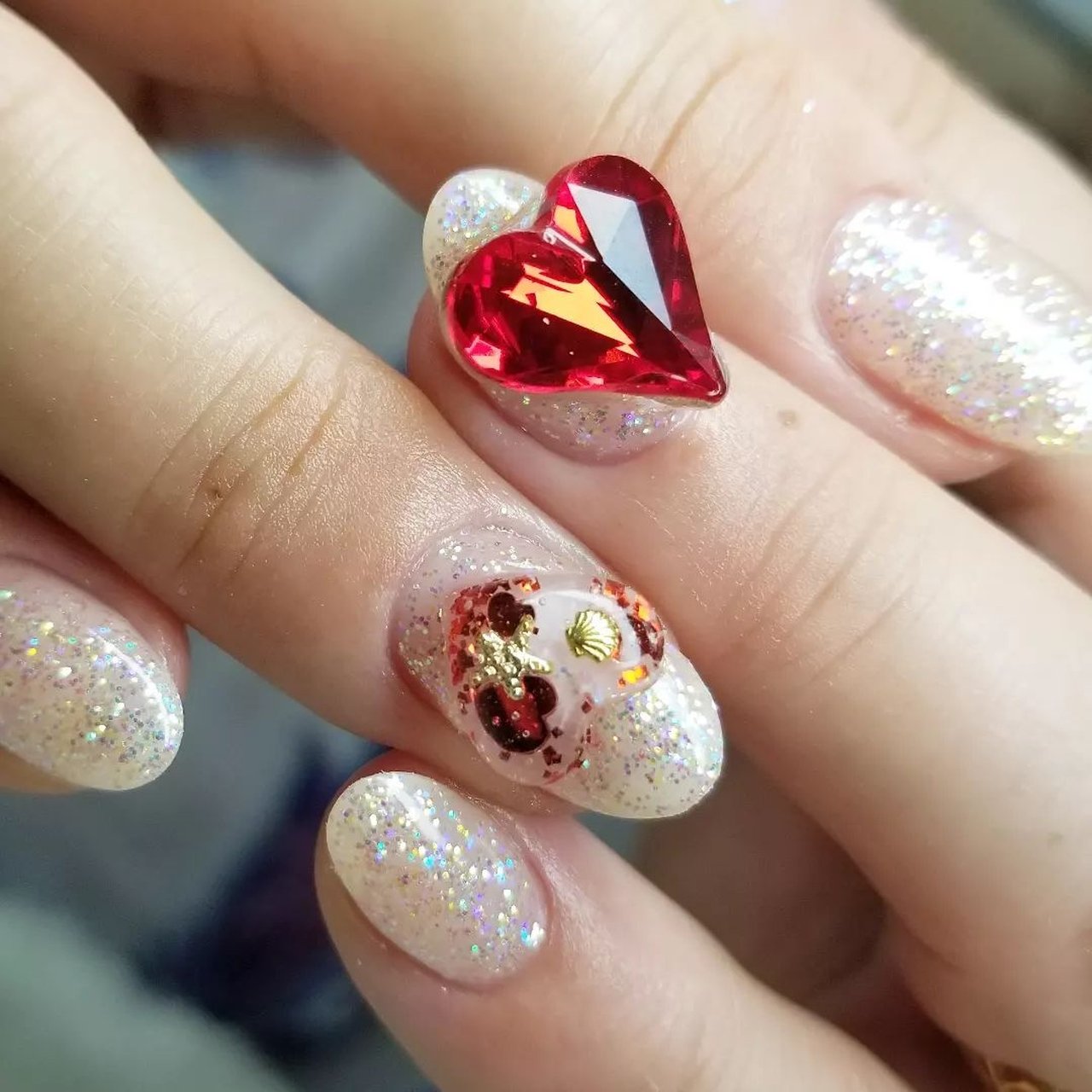 夏 海 リゾート ビジュー ハート Cottnorose 0901のネイルデザイン No ネイルブック