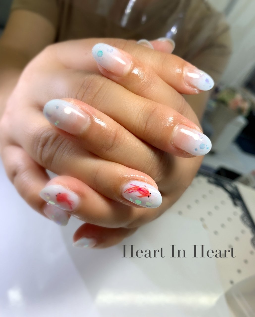 夏 七夕 海 オフィス ハンド Heart In Heartのネイルデザイン No ネイルブック