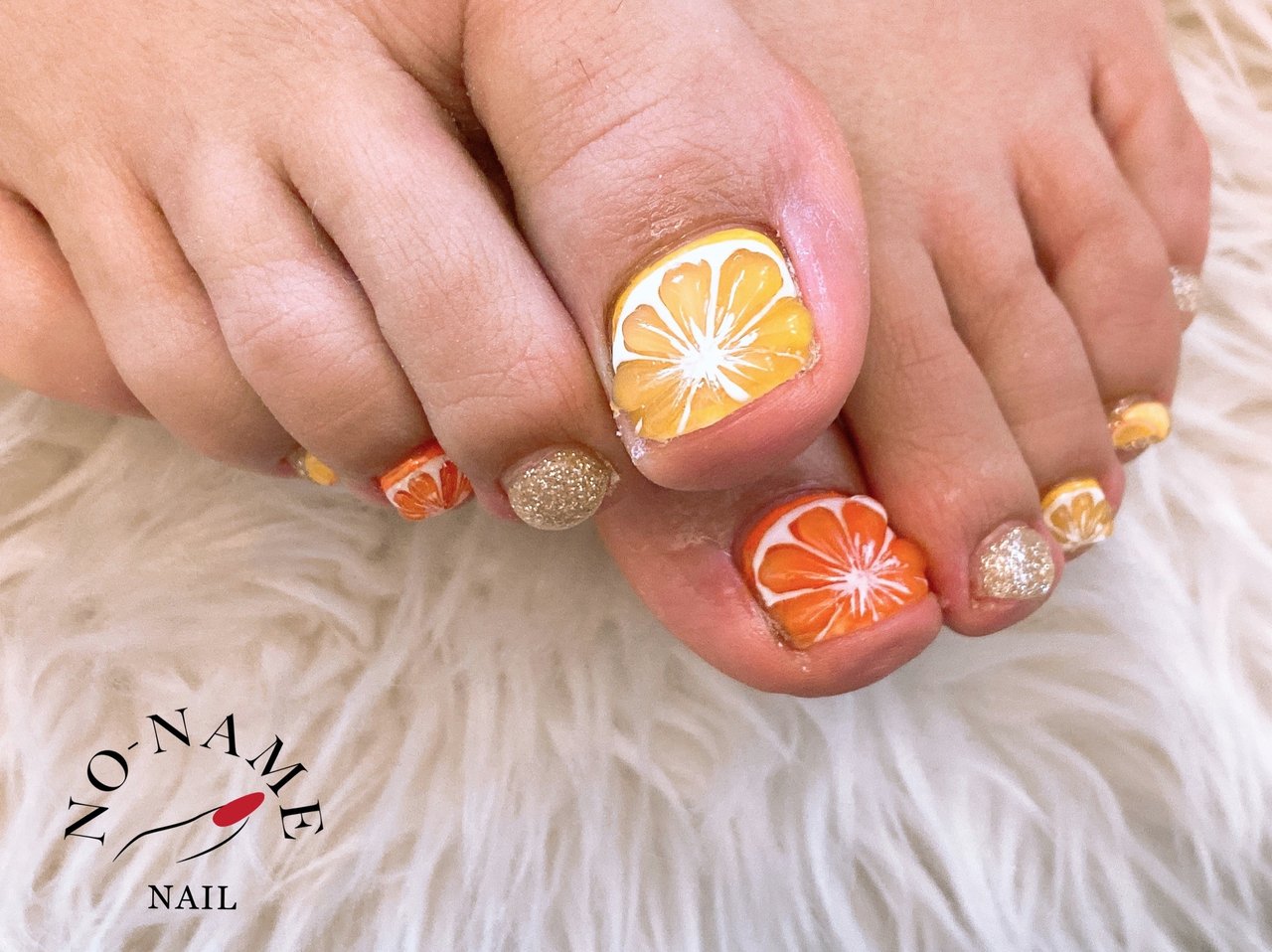夏 フット オレンジ イエロー ジェルネイル Sonomiのネイルデザイン No ネイルブック