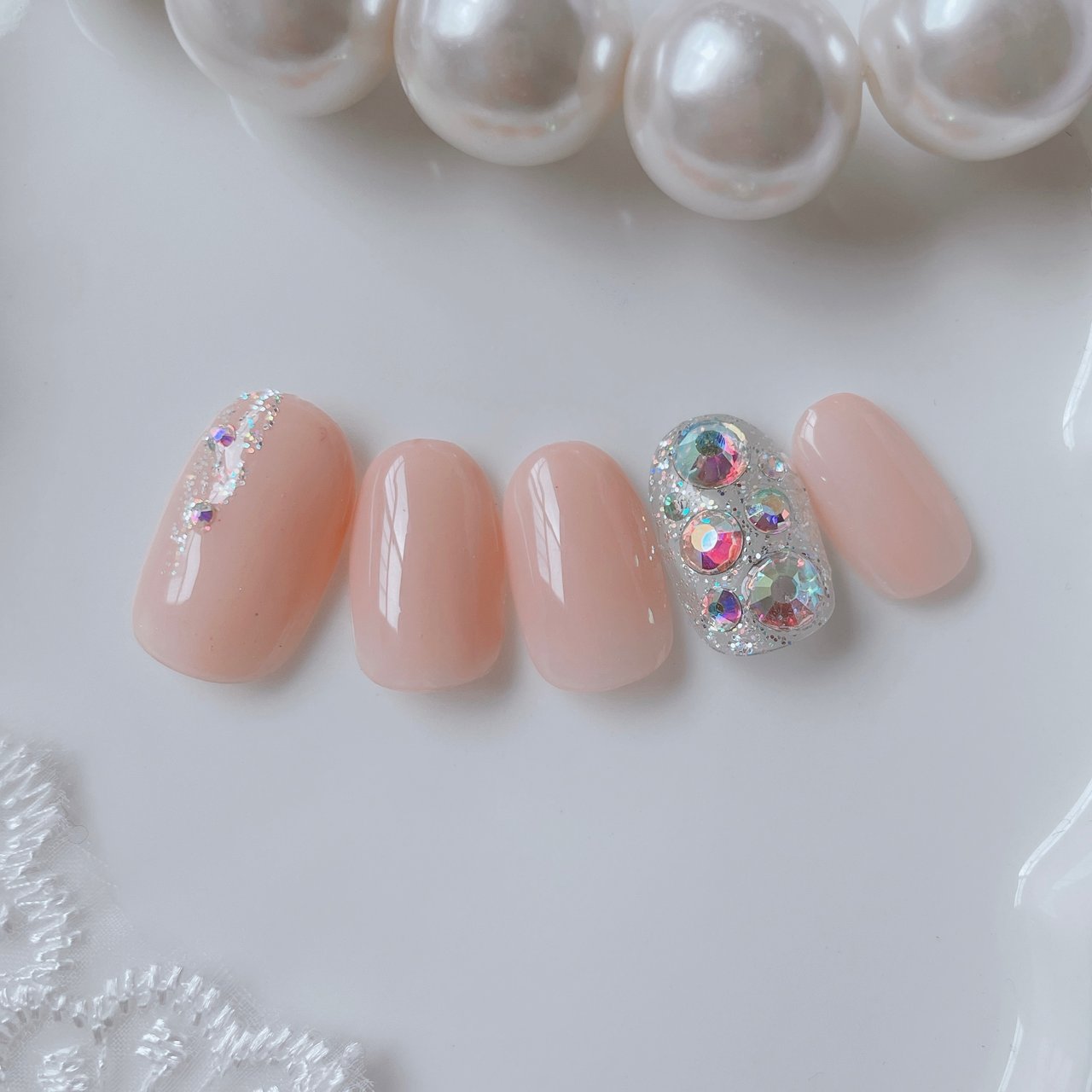 ブライダル パーティー ハンド キラキラ ショート Moeのネイルデザイン No ネイルブック