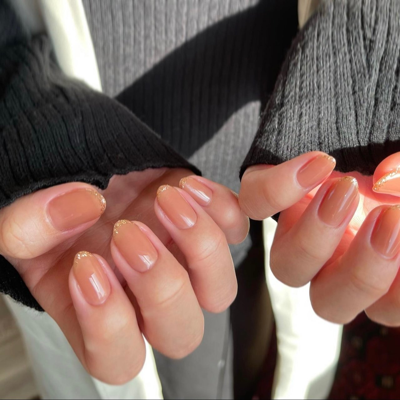 シンプル フレンチ ラメ ワンカラー シースルー Iowのネイルデザイン No ネイルブック