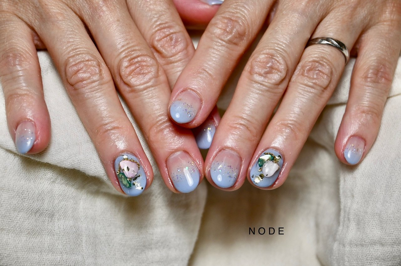 ハンド 水色 Nodeのネイルデザイン No ネイルブック