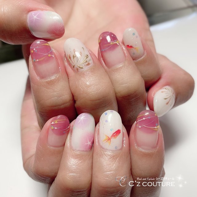 浴衣に似合う♡花火大会やお祭りに向けてやりたい夏ネイル｜2022