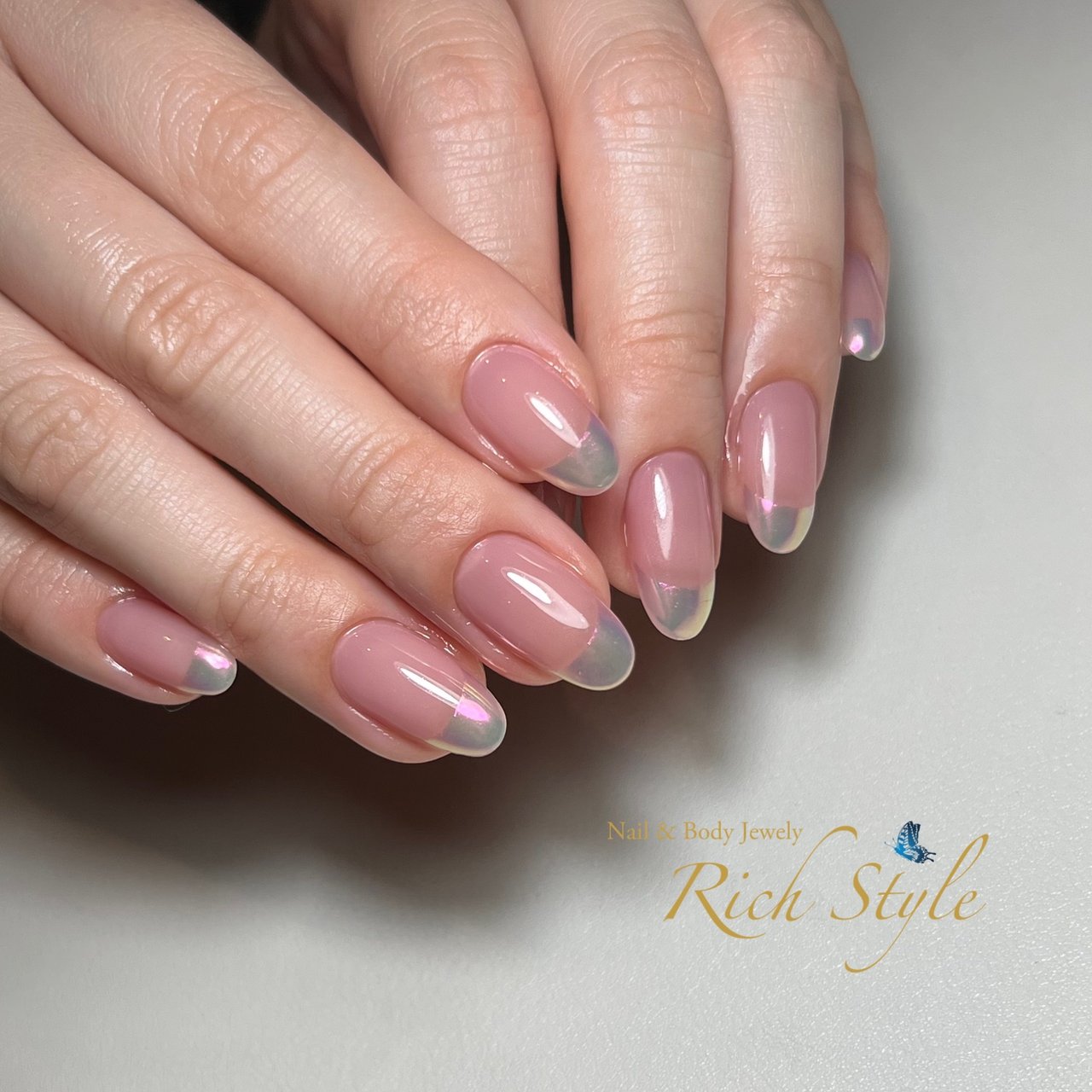 夏/ハンド/シンプル/フレンチ/オーロラ - rich_style6262のネイル