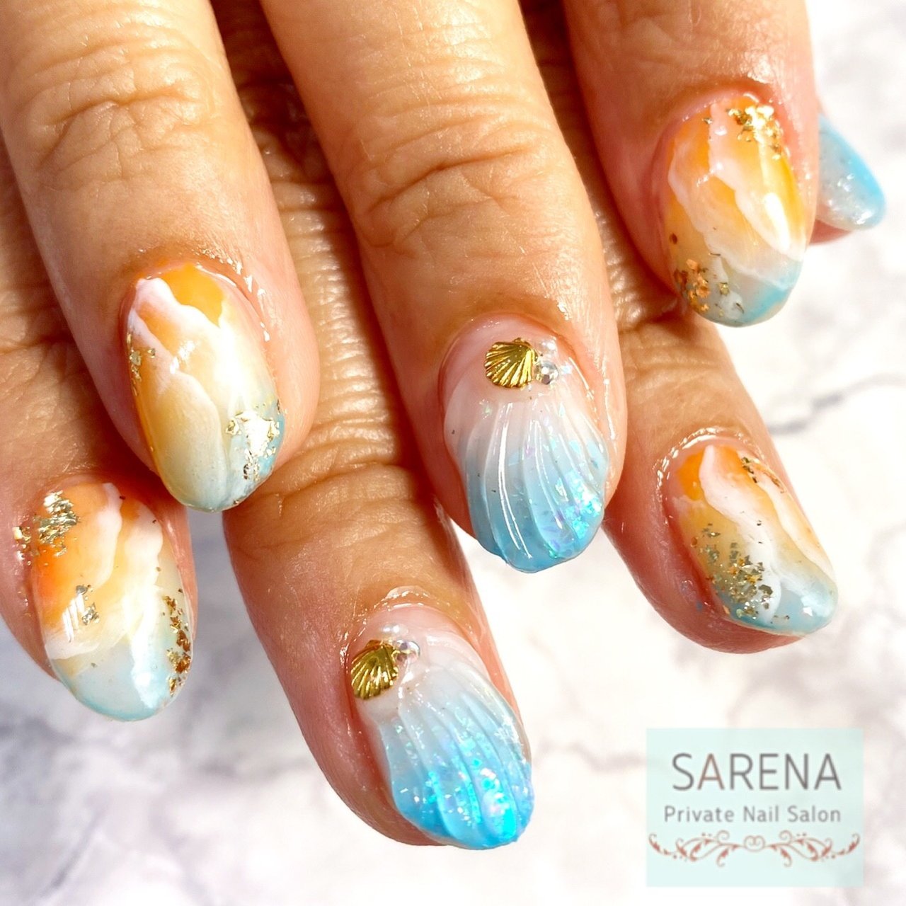 夏 カラフル お客様 Rie サレナネイル 川崎市武蔵小杉のネイルデザイン No ネイルブック