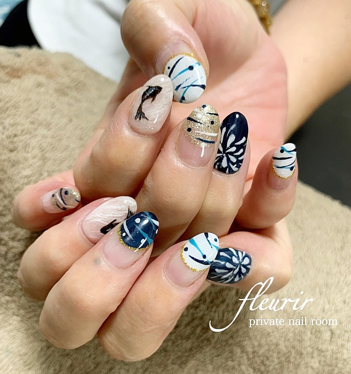 夏 海 リゾート 浴衣 ハンド Nailsakiのネイルデザイン No ネイルブック