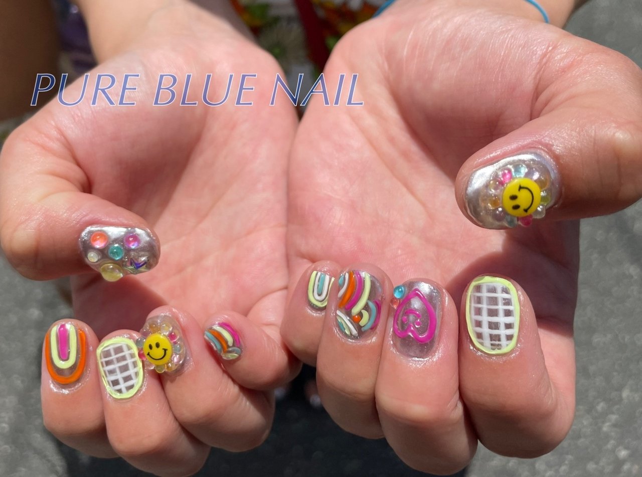 夏/秋/オールシーズン/ハンド/トロピカル - PURE BLUE NAILのネイル