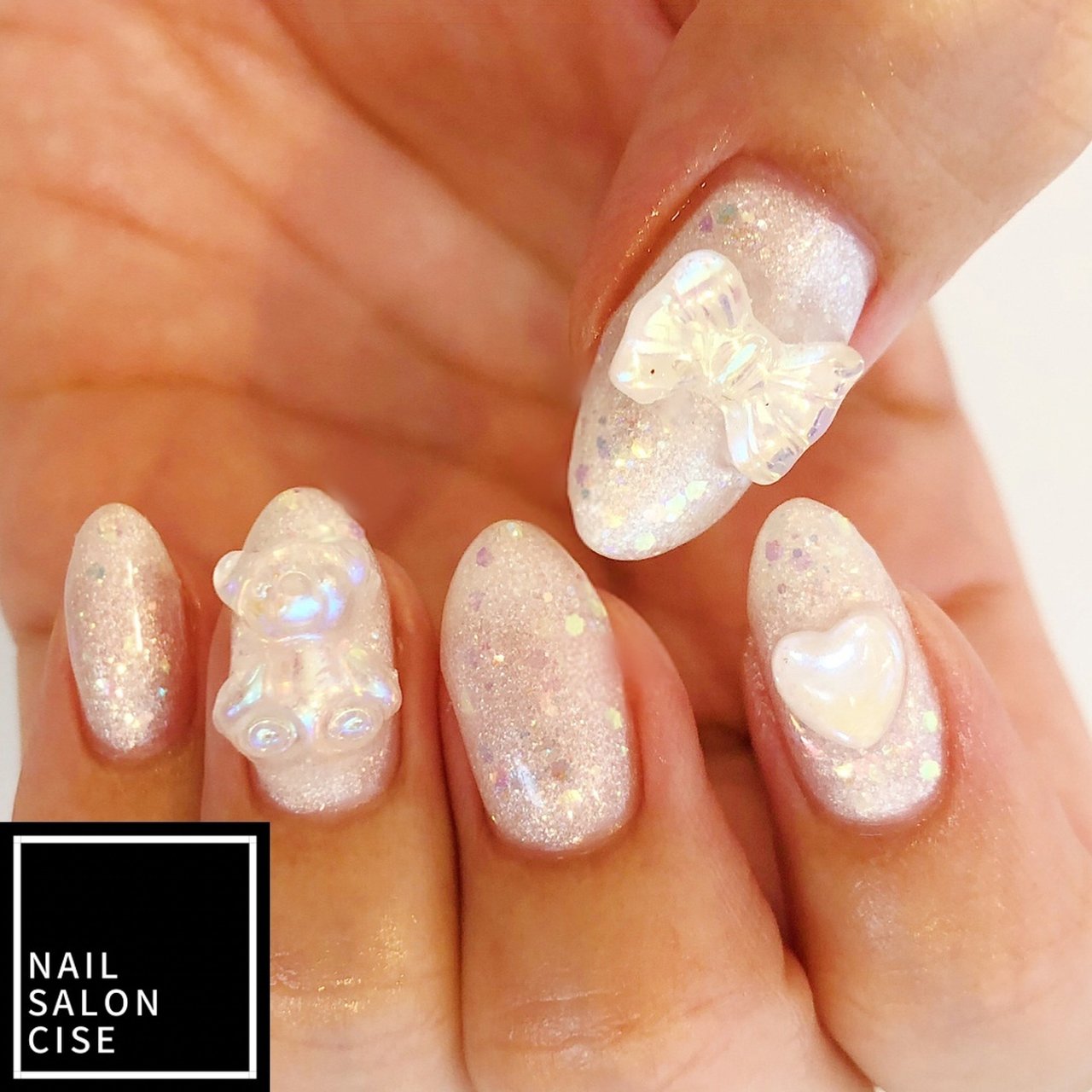 ハート/リボン/ぷっくり/キラキラ/韓国 - Nail Salon ciseのネイル