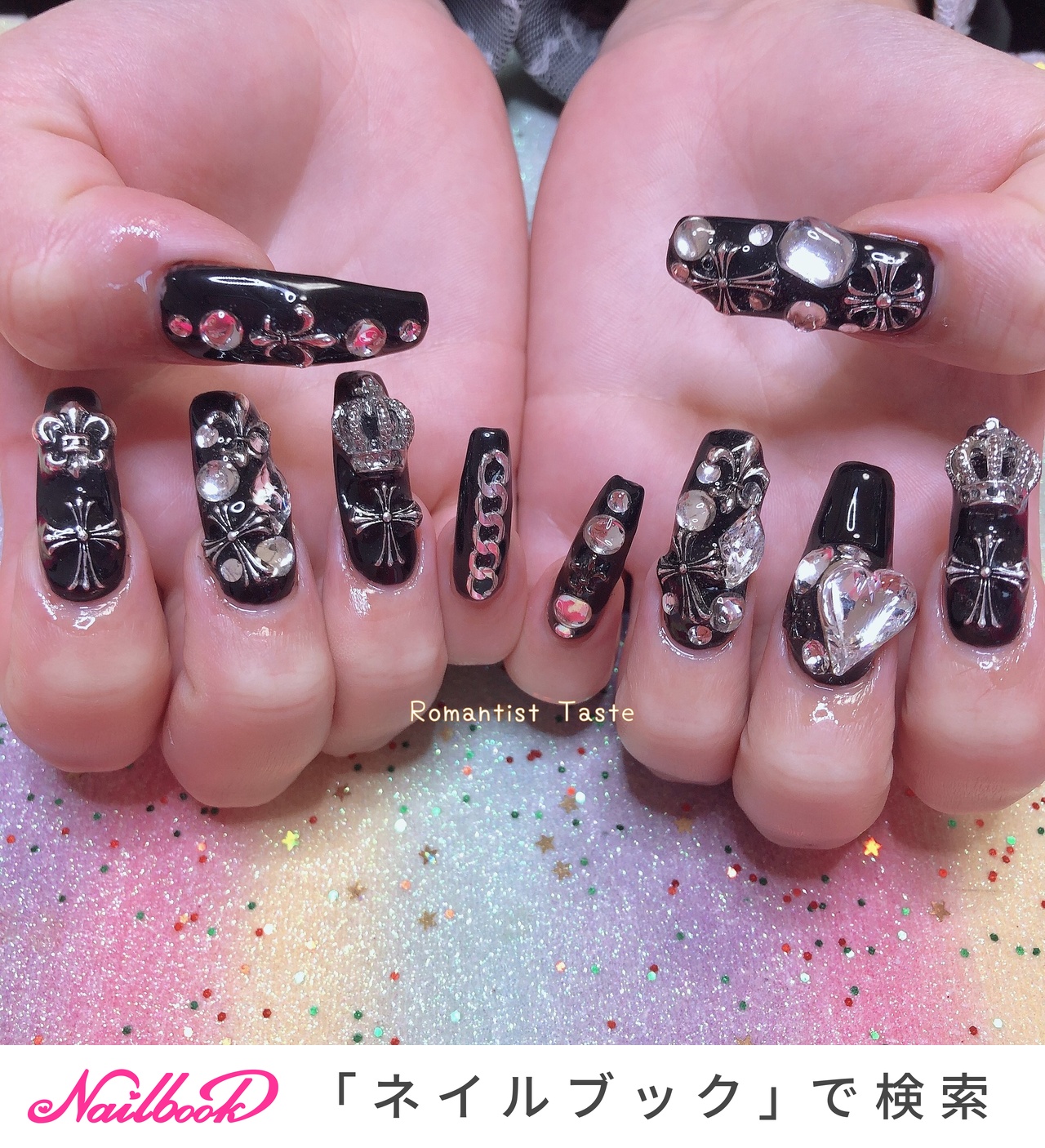 ♡オーダーネイル♡王冠ハート×手書き文字×ハートホロ×パールネイル♡紫♡ 人気順｜#王冠ネイルのネイルデザイン(2ページ目)｜ネイルブック