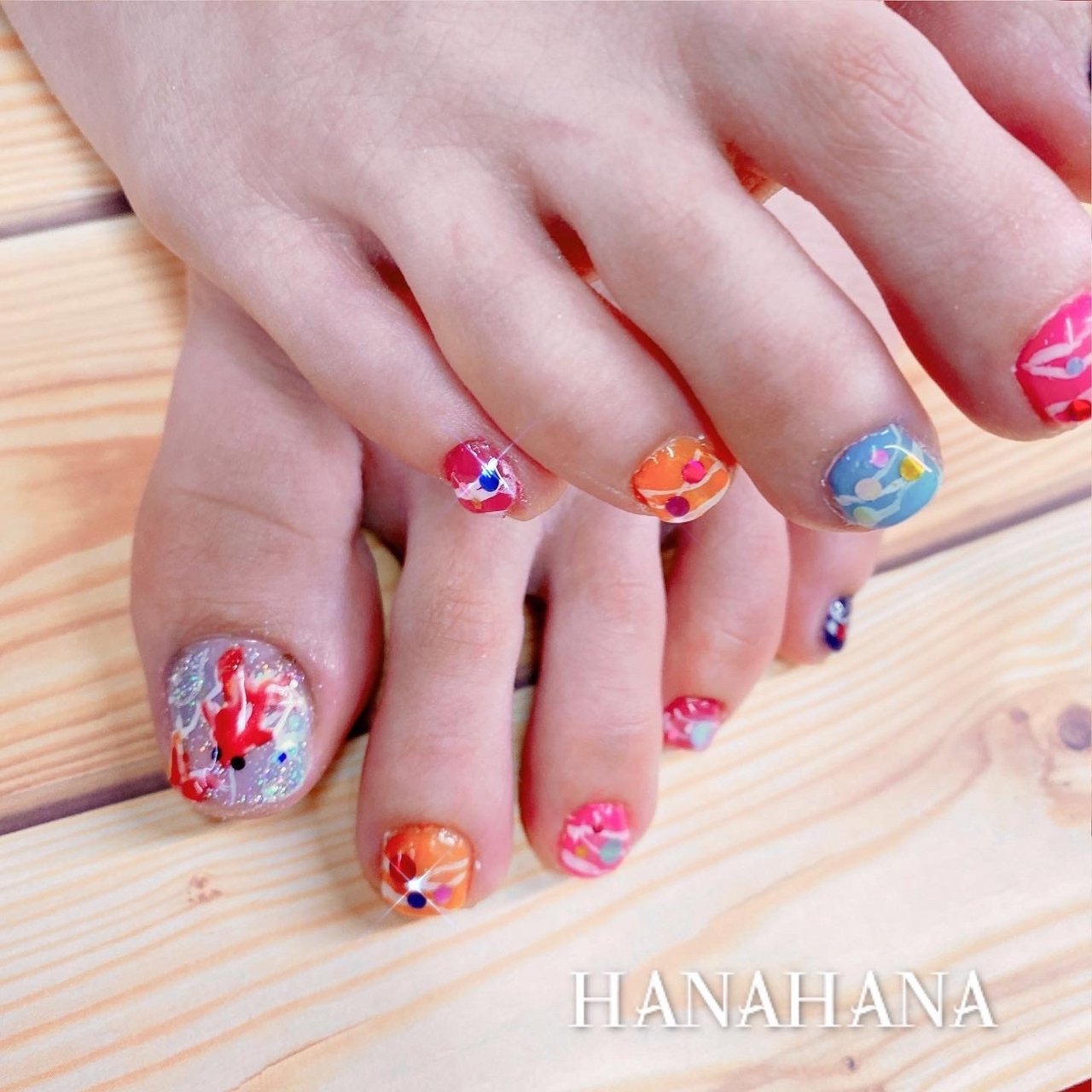 夏 海 浴衣 デート フット Hana Hanaのネイルデザイン No ネイルブック