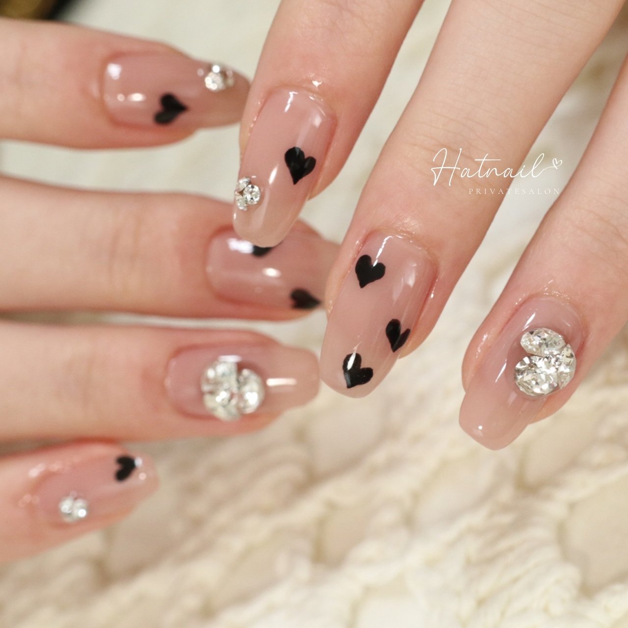 ハンド/ビジュー/ハート/ワンホン/スクエアオフ - hatnail 矢島初実の