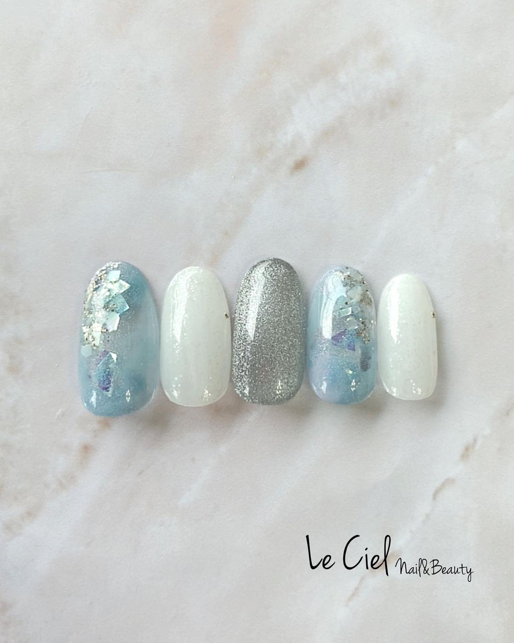 夏 オールシーズン ハンド シンプル ミディアム - Le Ciel Nail&beauty／横浜磯子汐見台のネイルデザイン[no 