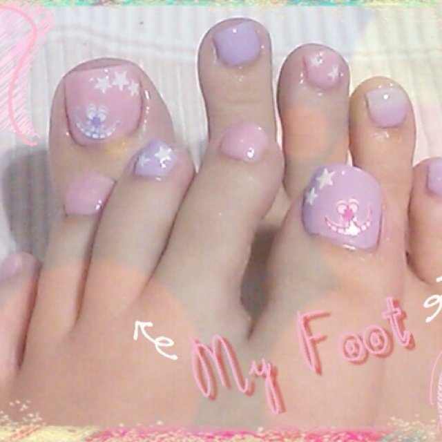フット キャラクター パステル マニキュア セルフネイル Lillakatt のネイルデザイン No 2452 ネイルブック