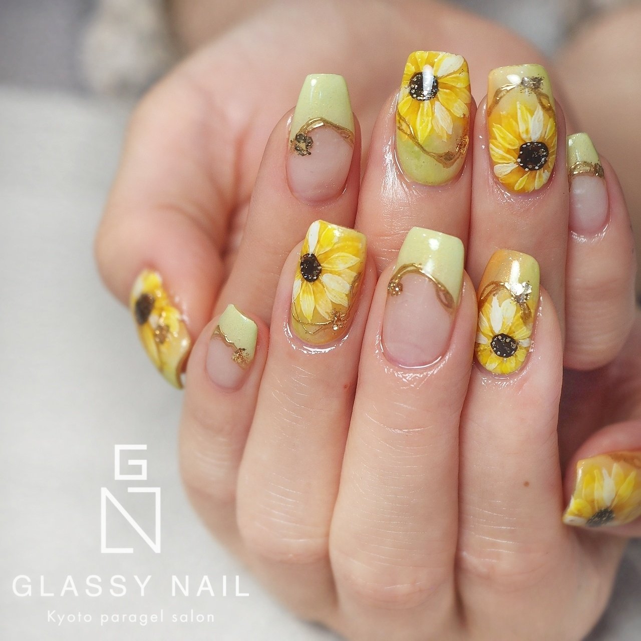 夏/海/リゾート/浴衣/ハンド - GLASSY_NAILのネイルデザイン[No