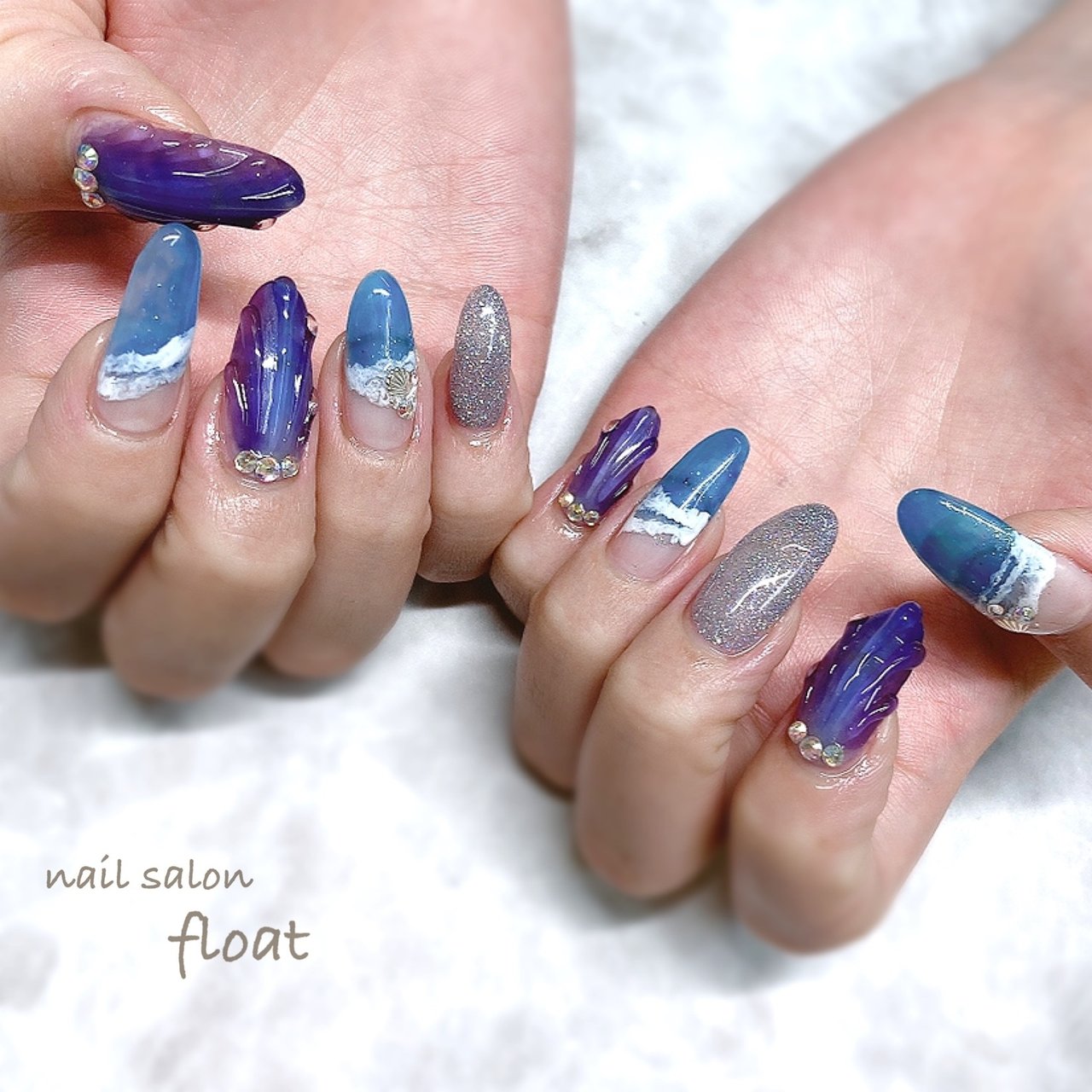 夏 海 リゾート 女子会 ハンド Nail Salon Floatのネイルデザイン No ネイルブック